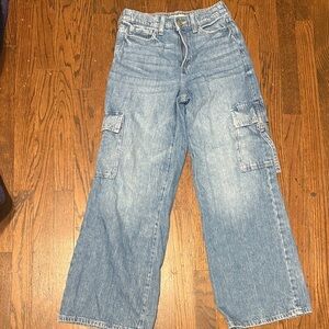 Stylish Light Blue High Rise Baggy Jeans